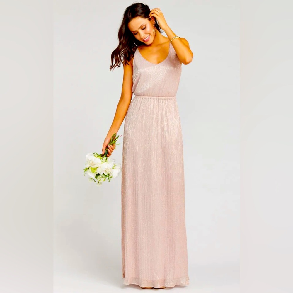 SHOW ME YOUR MUMU KENDALL MAXI METALLIC DRESS SIZE XS FORMAL BRIDESMAID